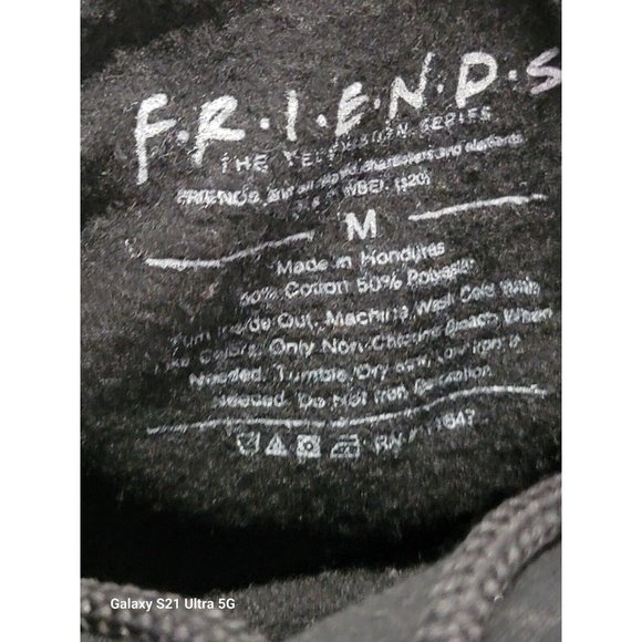 Friends Medium Hoodie Black With Colored Graphics Central Perk Open Mic Night - Picture 4 of 7